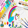 Kids Painting Set for Girls – Acrylic Paint Set for Kids - Art Supplies Kit with Pre Drawn Canvases, Non Toxic Paints, Wooden Easel, Paint Brushes, Palette & Pink Smock