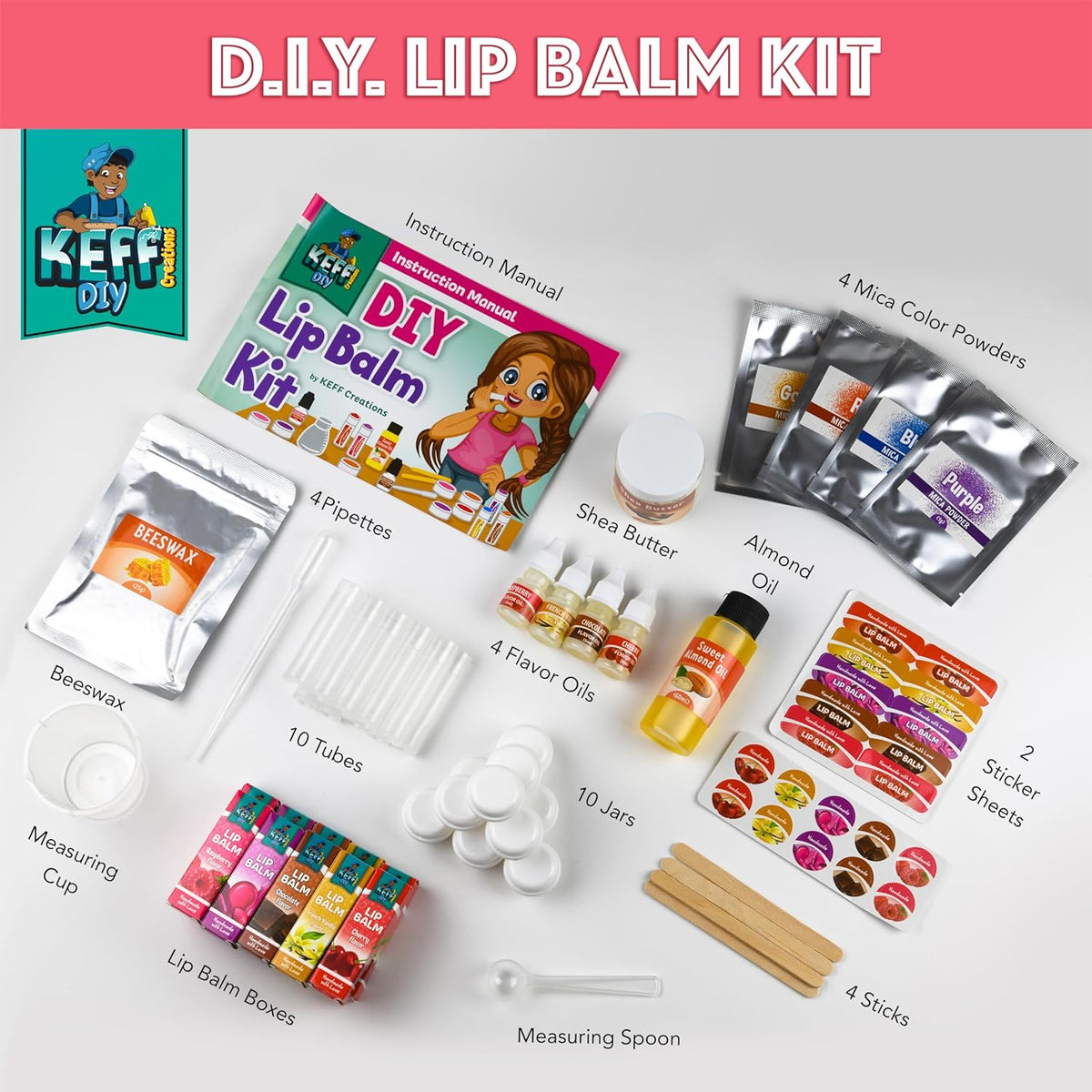 Lip Balm Kit – Make Your Own Lip Gloss for Kids, Girls & Teenagers - D –  KEFF Creations