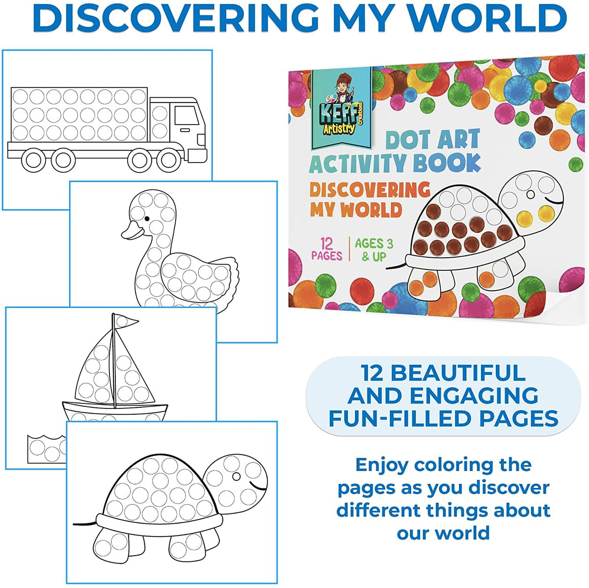 3 Pack Kids Dot Art Activity Book KEFF Creations