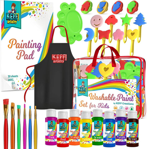 Washable Paint Set for Kids and Toddler - Finger Painting Kit for Todd –  KEFF Creations