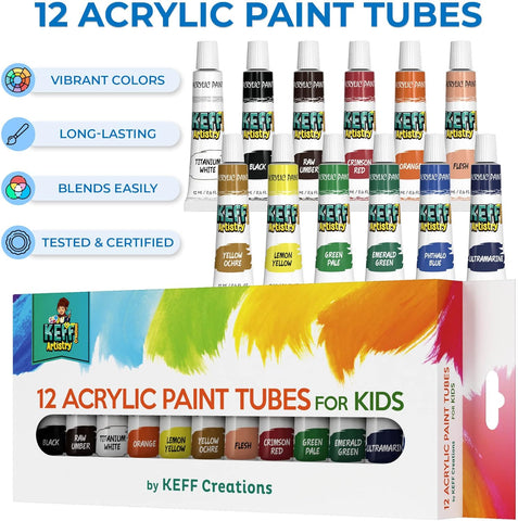 Kids 34-Piece Acrylic Paint Kit – KEFF Creations