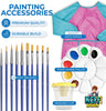 Acrylic Paint Set for Kids - Art Supplies Canvas Paint Kit and Art Easel - 32 Piece Non-Toxic Acrylic Painting Supplies for Kids, Paint Party Supplies Art Set, Beginners Kids Paint Sets (Purple Smock)