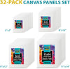 Canvases for Painting - 32 Pack Paint Canvas Boards Panels Set - 5x7, 8x10, 9x12, 11x14 Inches 100% Cotton Primed Art Painting Supplies for Acrylic, Oil, Tempera & Watercolor Paint