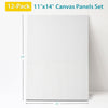 Canvases for Painting - 11x14 12 Pack Art Paint Canvas Panels Set Boards - 100% Cotton Primed Painting Supplies for Acrylic, Oil, Tempera & Watercolor Paint