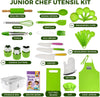 Kids Cooking and Baking Sets for Girls & Boys - Real Kitchen Utensils with Apron, Chef Hat, Toddler Safe Knife & More - Gift Set for Master Chef Junior - 20 Pcs