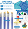 Kids Painting Set – Acrylic Paint Set for Kids - Art Supplies Kit with Non Toxic Paints, Canvases, Wooden Easel, Brushes, Palette, Water Cup & Smock for Boys & Girls - Blue