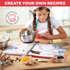 KEFF Recipe Binder Kit for Kids - Recipe Book To Write In Your Own Recipes - Cookbook Binder Organizer with Blank Recipe Cards, Card Holders, Dividers, Markers, Stencils & Stickers - 8.5x11