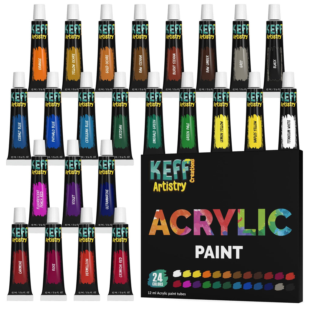24 Fun Color Artist Grade Acrylic Paint Bundle