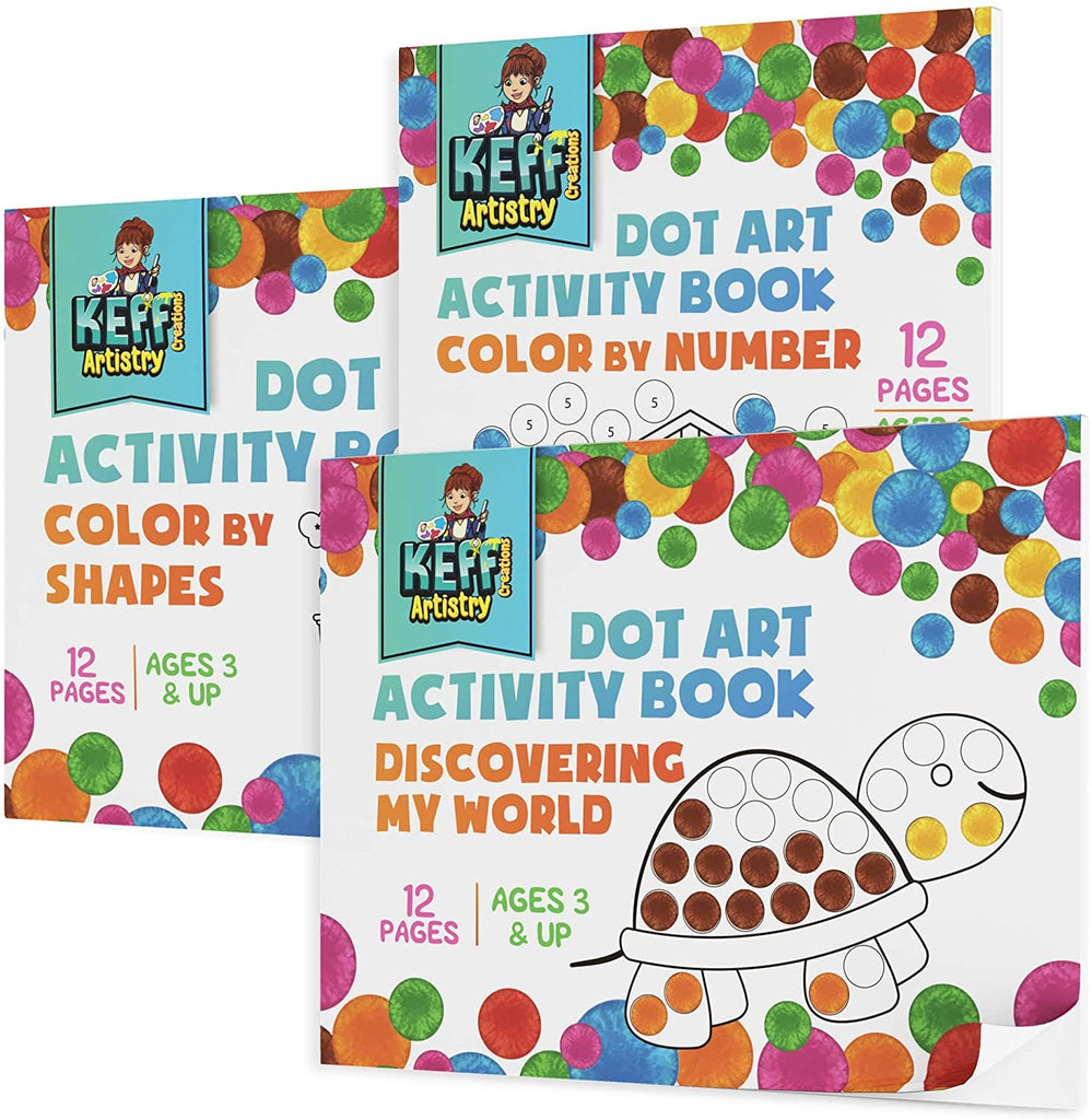 3 Pack Kids Dot Art Activity Book KEFF Creations