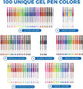 100 Colorful Artists Gel Pens and Color Book Bundle