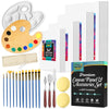 Pre-Primed Art Canvases Set with Painting Supplie Bundle